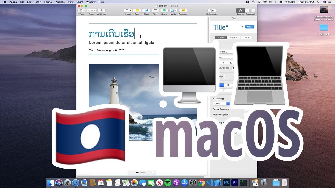 ວິທີຕິດຕັ້ງຄີບອດພາສາລາວຢູ່ Mac - How to Add Lao Keyboard on macOS 2020