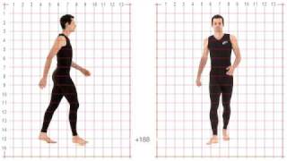 Male Walk Cycle Animation Reference Front & Side Views In Slow Motion With Grid Overlay