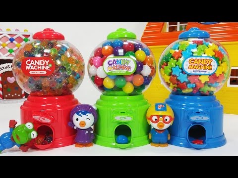 오르비즈 개구리알 껌볼 캔디 머신 뽀로로 자판기 도둑을 잡아라 장난감 놀이 Orbeez Gum Ball Candy Dispenser machine pororo toys