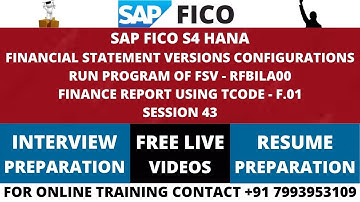 SAP FICO S4 HANA FINANCIAL STATEMENT VERSIONS FSV CONFIGURATIONS, CONTACT +91 7993953109