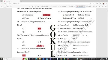 Assignment No. 1|| 2022 || Gokul Computer Science Institute