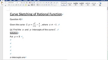 DSE M2 - Curve Sketching of Rational Functions (1)