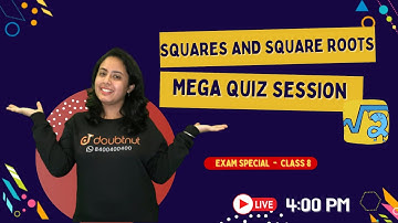 SQUARES AND SQUARE ROOTS | Class 8 NCERT Maths | 4 PM Class By Arushi ma