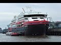 1080p M/S Roald Amundsen Erstanlauf des ersten Hybridkreuzfahrtschiff in Hamburg 11.07.2019