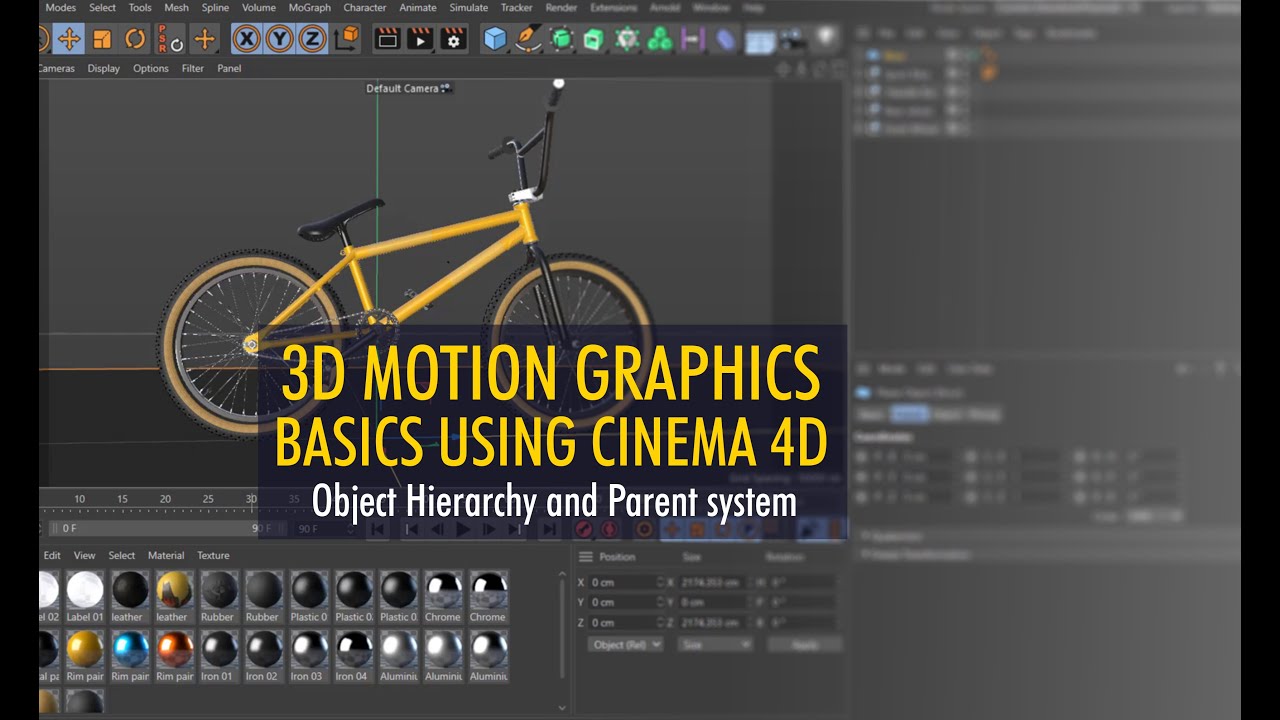 3d Motion Graphics Basics using Cinema 4D Hierarchy and Parent system YouTube