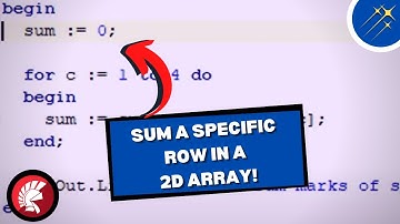 Code For How to Sum A Specific Row in A Two-Dimensional Array! | Beginner