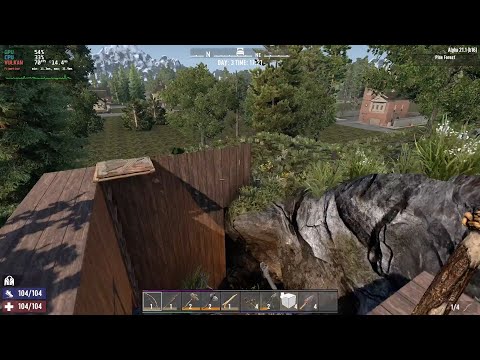 7 Days To Die a21.1 | Day 3: Building (digging?) a Base!