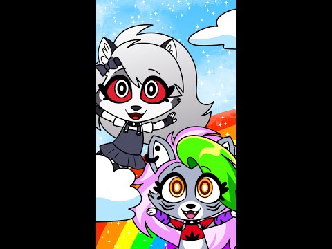 Baby Loona VS Baby Roxxane Wolf // Helluva Boss x FNAF Animation Meme BTS #Shorts #funny #viral