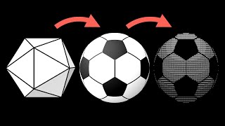 How to draw a 3D soccer ball with plain text ⚽