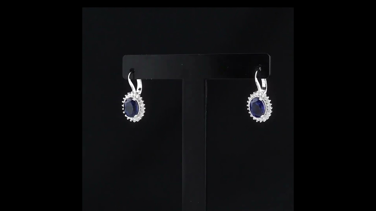 5.17 Karat Pırlanta Safir Küpe