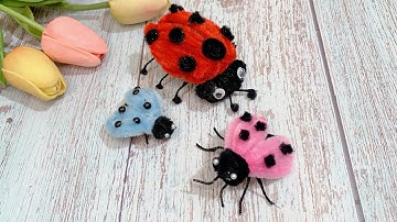 🐞How to easily make a ladybug 🐞 How to make Ladybug with Pipe cleaners