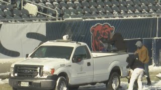 Crews battle frigid conditions for Bears game at Soldier Field