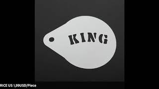 4pcs/set 2.8 Inch King Design Cupcake Stencils Cookie Coffee Decoration Template Mold screenshot 5