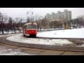 Трамвай Киева маршрут 28Д с кабины водителя/ Kiev Tram route 28d with the driver's cab