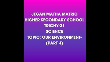 STD III SCIENCE  -   OUR  ENVIRONMENT    (01. 03. 21)