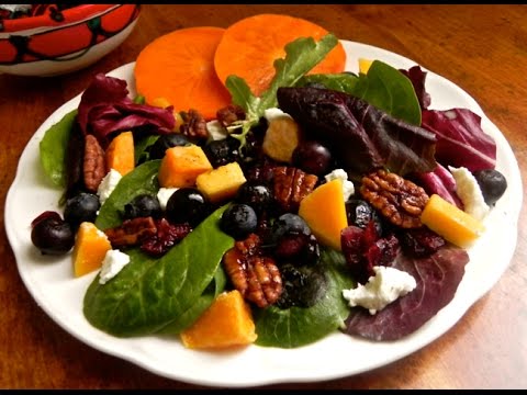 Roasted Butternut Squash and Blueberry Salad with Mandarin Orange Vinaigrette