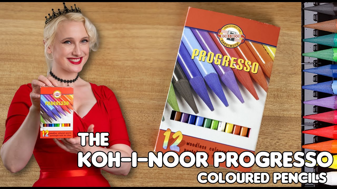 Koh-I-Noor Progresso Woodless Colored Pencils (Set of 12)