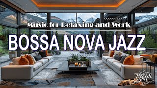 Smooth Jazz Music to Relax, Cozy Winter Porch Ambience, Smooth Bossa Nova for Relax, Work