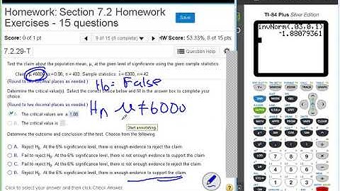 Dr  Swiersz Video Solving Section 7 2 Homework Exercises #9 and #10   20171024 Stats