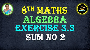 8th Maths Ch-3 Algebra Exercise 3.3 Sum 2