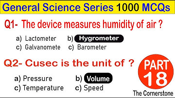General science Series 18, Municipal Officer, Town Officer, SPSC, JEST, HST, FPSC, UPSC, CSS