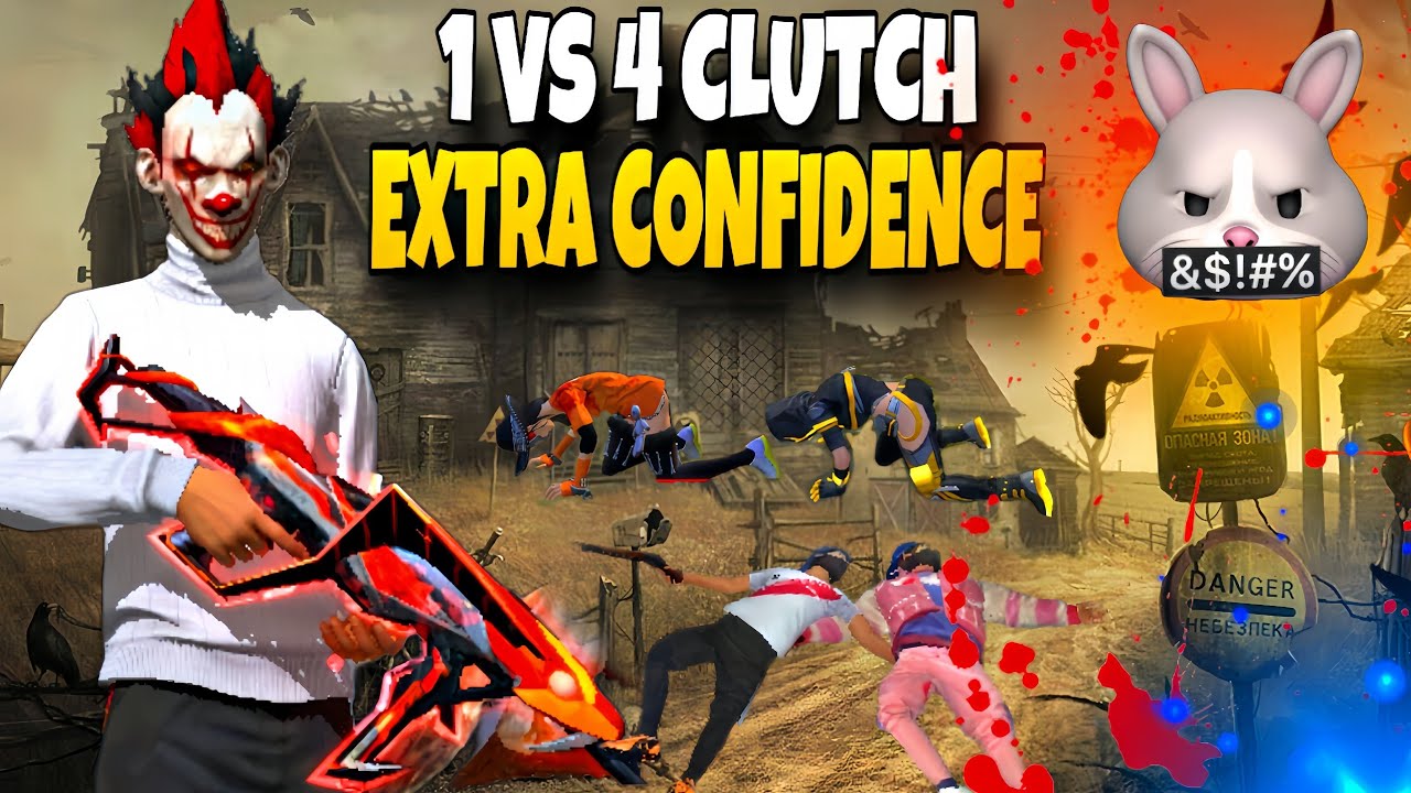 1 vs 4 Clutch With Extra 🥶Confidence In Free Fire | Free Fire 1 vs 4 ...