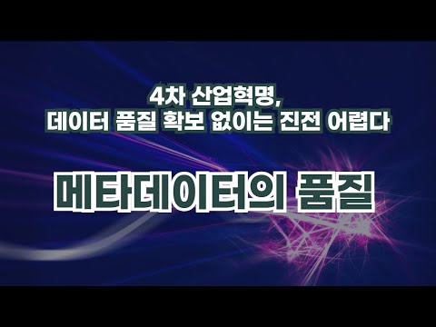 4차 산업혁명, 데이터 품질 확보 없이는 진전 어렵다 - 메타데이터의 품질