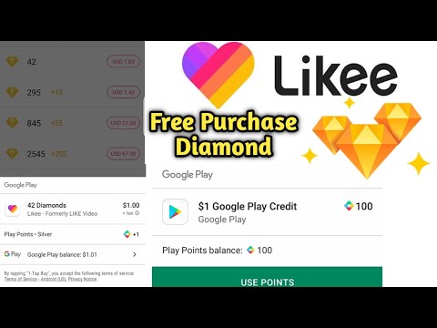 Likee Diamond Free Purchasing Google Play Points In Hindi Urdu 2020 Youtube