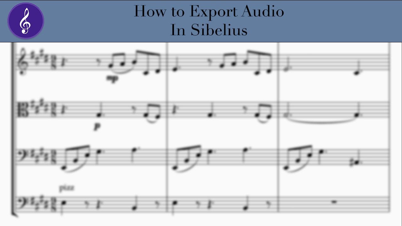 Sibbleus Instrument How to Export Audio in Sibelius - YouTube