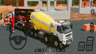 Mixer Cement Truck Simulator Driver in Heavy Machines and Construction - Gameplay screenshot 2