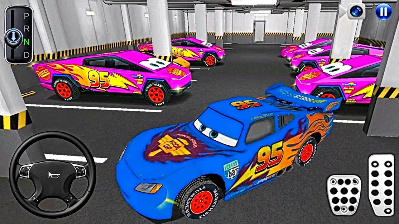 Lightning McQueen Cars Stuck in Parking Garage | 3D Driving Class Simulator - Android IOS Gameplay