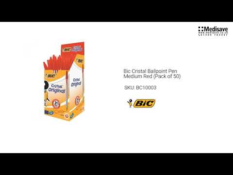 Bic Cristal Ballpoint Pen Medium Red Pack of 50 BC10003