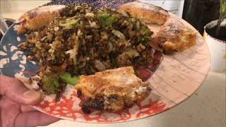 10 Minute Meal-Broccoli Ground Beef Stir Fry-Apricot Fry Pie-Stockpile Tips-