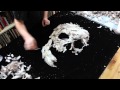 Skull made from feathers by noah scalin