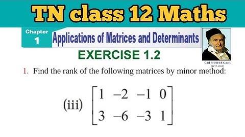 TN 12 Maths Exercise 1.2 Q.No.1 sub iii Applications of Matrices and Determinants
