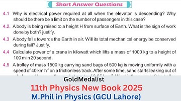 Unit 4 Work Energy and Power Exercise Short Question | 11Th Class Physics New Book | Short Questions