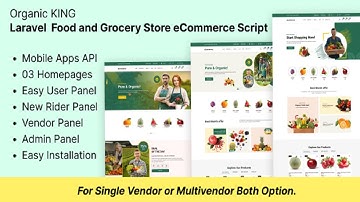 Organic King Laravel Food and Grocery Store Script