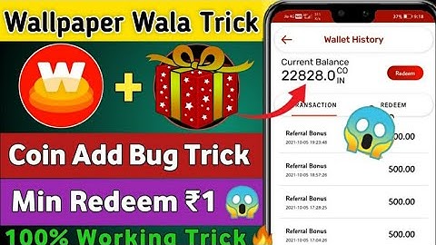 Wallpaper Wala App Coins Adder Script Unlimited Trick ! New Paytm Cash Earning App Wallpaper Wala