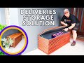 Diy  bench with storage for deliveries  easy beginner woodworking project