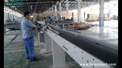 Hicas optimizing cross cut saw with scanner