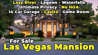 Las Vegas Mansion Tour For Sale No HOA Lagoon Lazy River Apartment 14 Cars Game Room 9 Bath