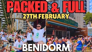 Benidorm - Packed Levante & Full Bars on the Strip and Derramador!