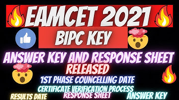 Bipc EAMCET 2021 Answer key Response sheet RELEASED 🔥 BIPC eamcet marks vs rank 🔥questions paper