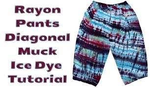 Tie-Dye Pattern: Rayon Pants Diagonal Muck Ice Dye
