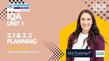 2.1 and 2.2 IQA Planning: Highfield Level 4 Award in Internal Quality Assurance Unit 1