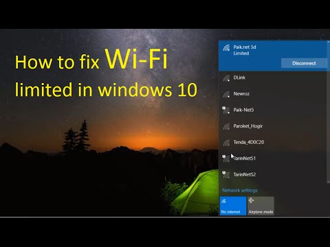 how to fix wifi limited in windows 10