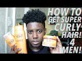 HOW TO GET NATURALLY CURLY HAIR FOR BLACK MEN! (EASY MENS TUTORIAL)