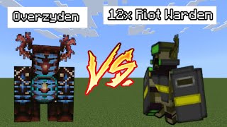 Overzyden vs 12 Riot Warden in Minecraft - Overzyden vs 12x Riot Warden - Minecraft Mob battle