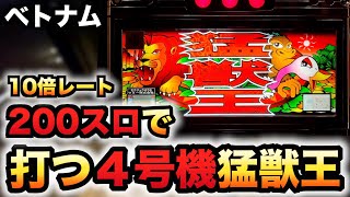 【ベトナム】200スロで打つ4号機猛獣王パチスロ実践スロット#1022