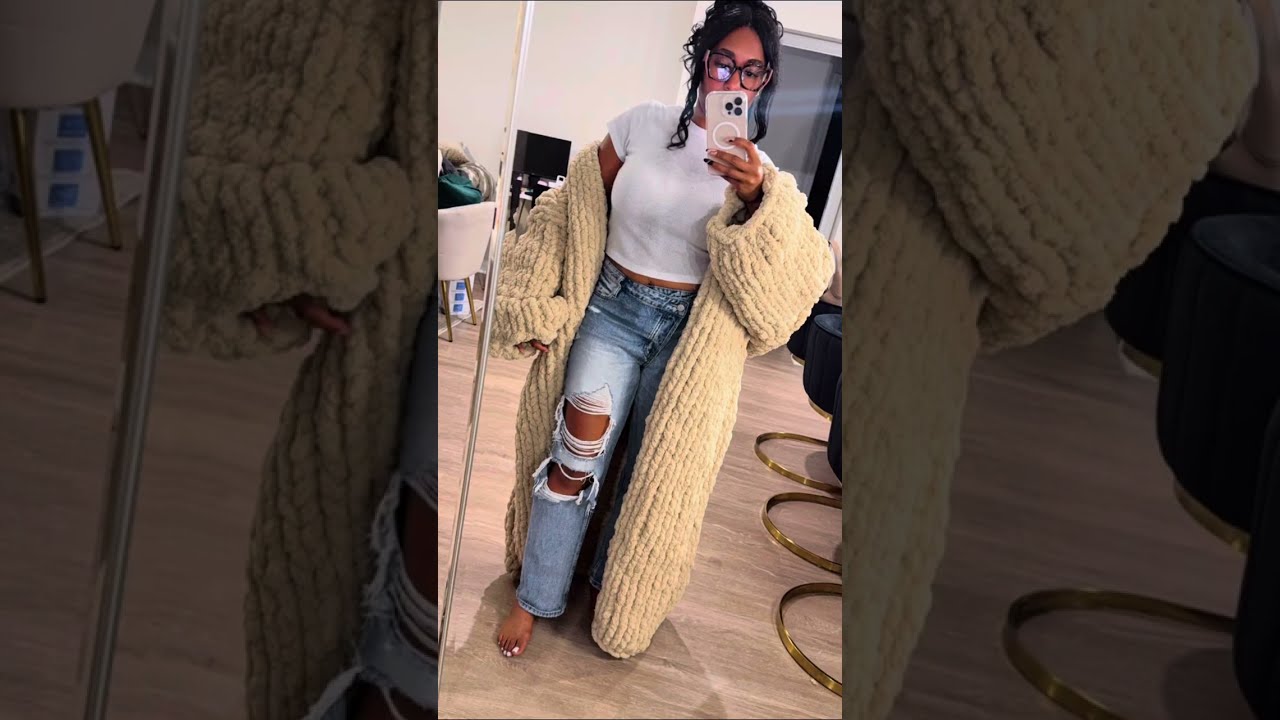 Chunky yarn Cardigan Tutorial. S/o to @SewingWithTAE